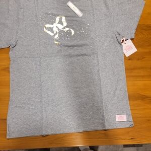 Victoria's Secret PINK X Love Shack Fancy Grey And Gold Tee